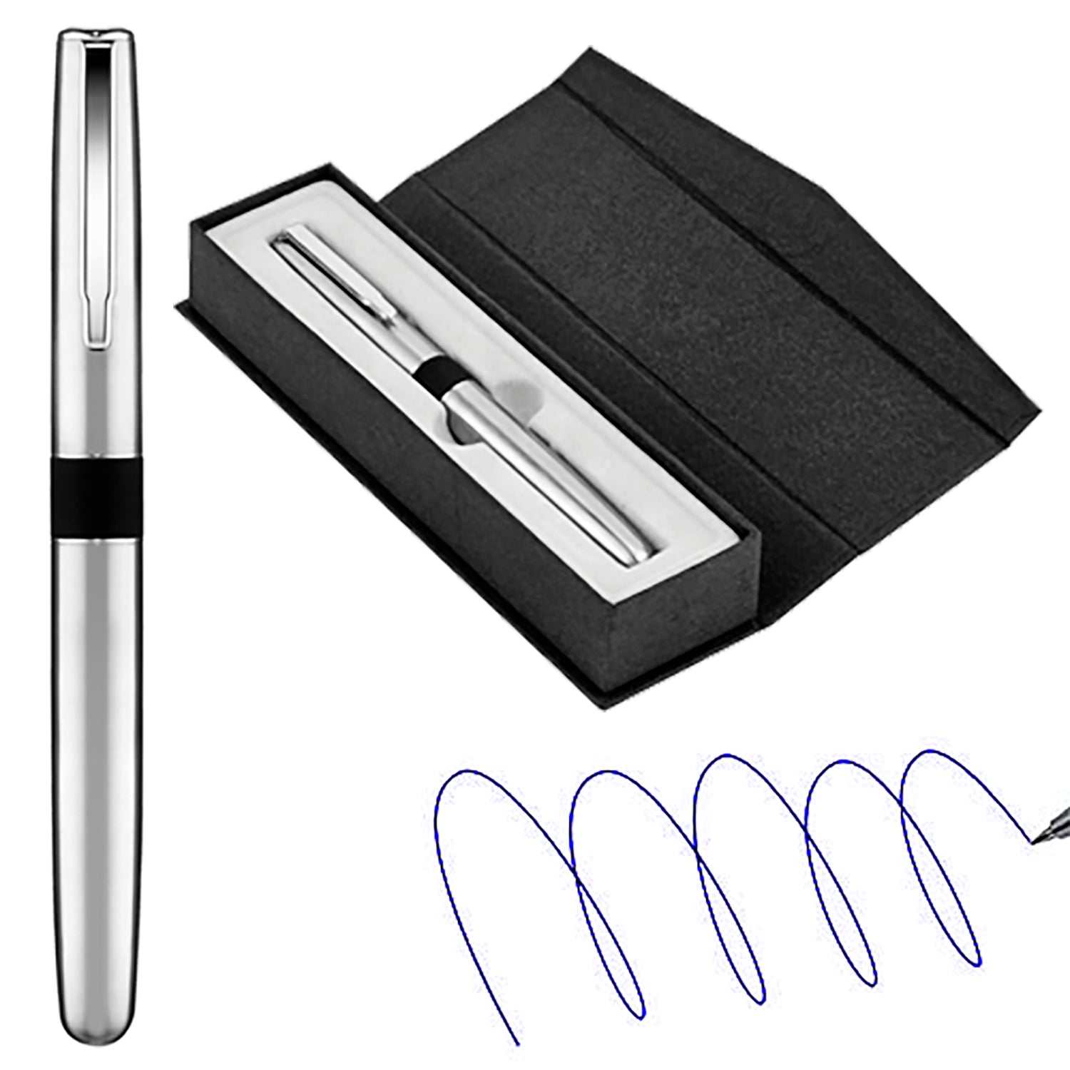 Roller plateado con estuche B60