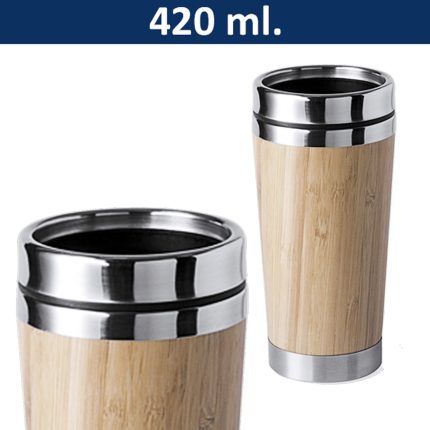 Mug Térmico Bamboo Acero Inoxidable M2