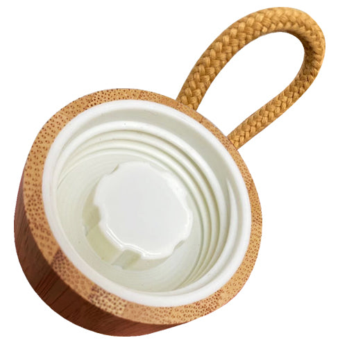 Botella Vidrio con tapa Bamboo M32