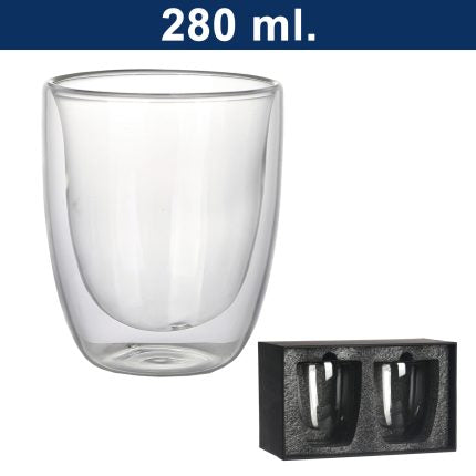 Set de 2 vasos de vidrio doble pared M4