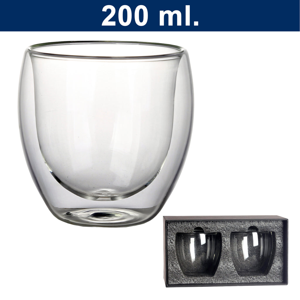 Set de 2 vasos de vidrio doble pared M5