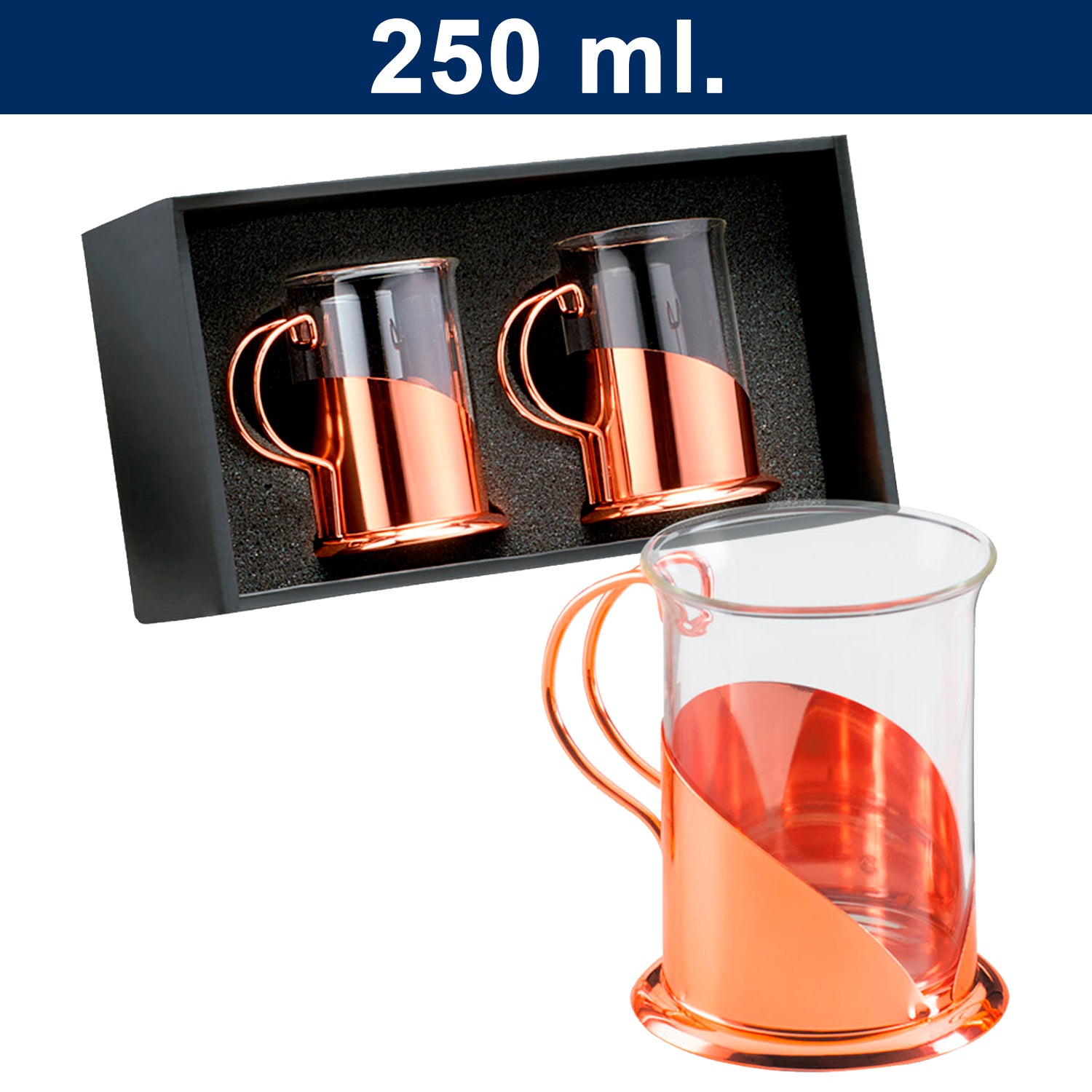 Set de 2 tazas para café encobrizadas M72