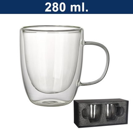 Set de 2 vasos de vidrio doble pared M8