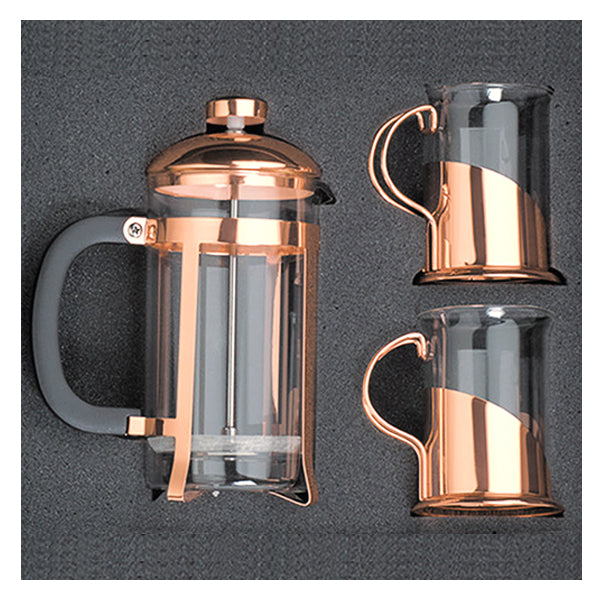 Set de Cafetera Francesa y Tazas Encobrizada M82