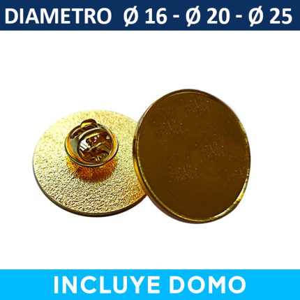 Piocha Broche Redondo Dorado (Pins) 16mm, 20mm, 25mm