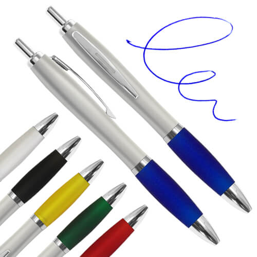 Bolígrafo Plástico Colores Plateado B12