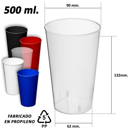 Vaso Plástico Reutilizable Empavonado M150